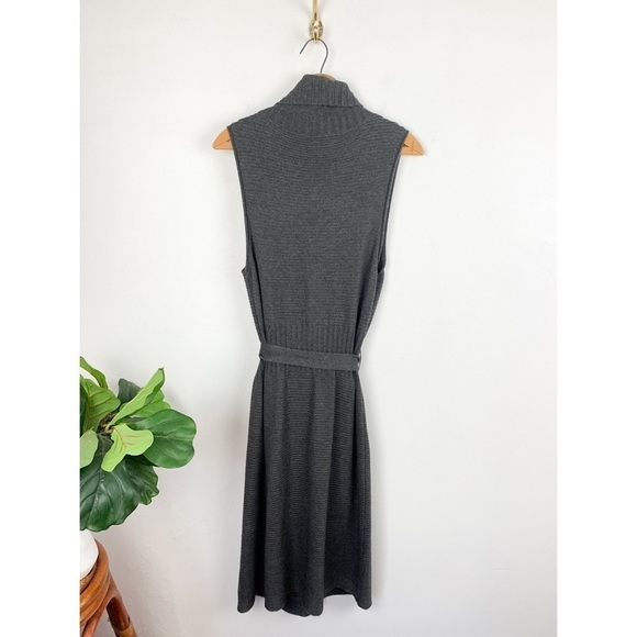NWOT Laundry by Shelli Segal Gray Knit Cowl Neck Sleeveless Sweater Dress Sz M - Picture 2 of 9